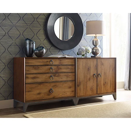 Contemporary Bunching Dresser with Removable Wine Rack